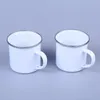 Bicchieri smaltati con tazza di smalto per sublimazione da 300 ml con manico Tazze da caffè sublimate in bianco tazza infrangibile Stampa fai da te JJA206 SPEDIZIONE MARE