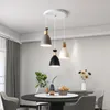 Nodic Wood Penden Lamp E27 Алюминиевые висящие светильники ресторан Кафе Многоцветные красочные лампы для подвесных лампок