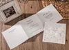 2021 Wishmade Laser Cut Wedding Convites Kit com cartões RSVP e Obrigado Cartão Bowknot Pearl Hollow Floral Customizável