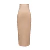 13色ファッション女性セクシーピンクイエロー包帯スカート弾性エレガントな鉛筆スカート78cm 210724