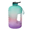 Bouteille d'eau de 1 gallon avec filtre Net Infusion de fruits Bouteilles de boisson sans BPA Gym en plein air Randonnée Pichet d'eau en plastique étanche 7 couleurs GYL113