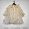 Kids Dresses for Girls Tulle Long Sleeve Fairy Dress Gauze sequins star princess dress Clothes AD012 210610