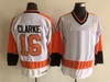 C2604 Vintage Erkek Hokey Formaları 16 Bobby Clarke 1 Bernie Ebeveyn 8 Dave Schultz 7 Bill Barber 27 Ron Hextall 88 Eric Lindros 26 Brian Propp Siyah Beyaz Turuncu Dikiş J