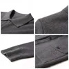 Camisola de marca de caodronia homem streetwear moda casaco outono inverno quente cashmere lã cardigan com bolso 91104 210909