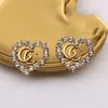 20 color 18K złota litery platowane marka stadnina projektant Crystal Geometryczne luksusowe kobiety Rhinestone Pearl Long Earring Party Wedding Party Akcesoria