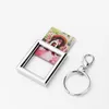 Personalized Sublimation Blank Photo Frame Keychain Pendant Portable Heat Transfer Album Key Chain DIY Gift Keyring