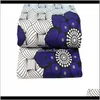 Kläder Apparel Drop Leverans 2021 21 Produkter Ankara Polyester Prints Binta Real Wax Högkvalitativ 6 meter Afrikanskt tyg för handbearbetning SE
