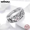 Wostu Real 925スターリングシルバー輝く積み重ね可能な花4mmジュエリーパーティー結婚式ギフトCQR390 211217