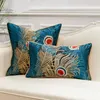 Cushion/Decorative Pillow Luxury Cushion Cover Peacock Feather Colorful Home Decorative Throw Pillows Modern Covers For Sofa Couch Bedroom C