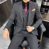 Плюс размер S-7XL (куртка + жилет + брюки) мужчин свадебный костюм Blazers Slim Fit Suits для мужского костюма бизнес формальная вечеринка Smocking X0909