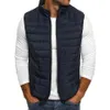 Aiwetin Mens Jacket Ärmlös Vest Vinter Mode Man Bomull-Padded Vest Coats Män Stand Krage Tjocken Waistcoats Kläder 211019