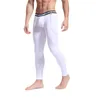 WJ Men's Long Johns Sleep Pants Thermal Pants bamboo fibre Autumn mens winter pants Tight Slim Underwear 210910