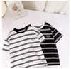 T-shirt a righe estive a maniche corte in cotone per ragazzi cool 2 colori T-shirt per bambini 210508