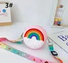 Mini Kids Handväskor Prinsessan Bag Cartoon Rainbow Donut Silicone Crossbody Väskor Kvinnors Instagram Cash Wallet Barn Handväska
