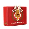STOBAG 10 teile / los rote Weihnachten Griff Taschen Kind Favor Geschenk Party Candy Packaging Supplies für Ihr Zuhause Feiern 210602