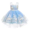 Kids Dresses For Girls Flower Vintage Embroidery Wedding Little Girl Ceremony Party Birthday Children Clothing 210508