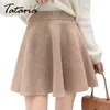 Tataria Women Korean Skirt for High Waisted School 's Autumn Knitted s Female Warm Elastic Waist s 210514