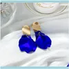 Jewelryfashion For Women Bijoux Blue White Long Tassel Dangle Earrings Rose Petal Weddings Party Gift Jewelry Aessories Hoop & Hie Drop Deli