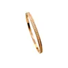 Bangle Minar Koreaanse sierlijke sprankelende volledige strass armbanden voor vrouwen Rose Gold Color Titanium Steel Statement Accessoires 2021