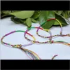 Charm Bracelets Ethnic Colorful Women Braid Cords Bracelet Weaven Strands Handmade Braided String Chain Bangle For Girls F