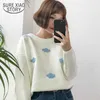 Bonito Womens Knitwear Sweater Outono Chic Grossas Coreano Pullover Solto Mulheres Doce Manga Longa Harajuku Roupas 10897 210510