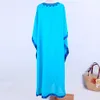 Beach Cover Up Summer Dress Plus Size Bikini Blue Embroidered Tunics Long Bath Bathing Suits -s 210521