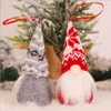 Dekoracje świąteczne Dzianiny Woolen Woodman Figurka Wisiorek Beztwarzowy Lalka Xmas Drzewo Ornament Wisiorek