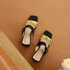 Sandels Sandalias De Piel Vaca Para Mujer Zapatillas Cruzadas Tac￳n Grueso 5cm Zapatos Alto Modernos Verano Novedad 220303