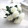 Bouquet de simulation de fleurs artificielles européennes 10 décoration de bouquet de roses décoration de table de décoration de salon décorations de fleurs de pivoine en soie florale