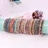 Charm Bracelets 5pcs/lot Multi Color Gold Elastic Crystal For Girls Charming Rhinestones Jewelry Gifts