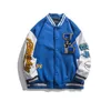 Borduren Bomber Varsity Jacket Heren 2021 Vintage Preppy Lange Mouw Neutralen Heren Baseball Jassen Hip Hop Losse Bomberjack 220212