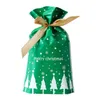 クリスマスの装飾50ピースのギフトバッグの休日の装飾キャンディークッキースナックのための食糧巾着バンドルポケット