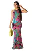 Sexy Femmes Longues DrElegant Multicolore Femme SundrSleevelSummer automne Party Maxi Robes Chaîne Robe De Festa X0529