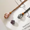 سلاسل بلورات قلادة الحجر حامل قلادة الحبل اليد المنسوجة حبل لصنع المجوهرات الإبداعية شخصية العقيق الطبيعي صافي F3B5