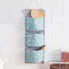 3 Pockets Hanging Storage Bag Cotton Linen Cosmetic Toys Organizer door room decoration bags 122615