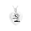 Love Tree Cremation Pendant Necklace Silver Bird Heart Shaped Ashes Urn Keepsake om familie of huisdieren te herdenken