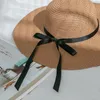 Straw Hat Foldable Bucket Hats For Women Brim Summer Bowknot Beach Sun Caps Packable Fishing Cap3643284