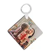 11 Styles Sublimation Blank Keychain Party Supplies MDF Keys Pendant Thermal Transfer Double-sided Key Ring White DIY Gift KeyChains FHL395-WY1275