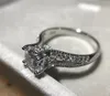 Wedding Rings WYJZY Four-claw Micro-inlaid Zircon Ring Crown Classical Marriage Proposal Retro Female Ladies Fine Jewelry Anniversary