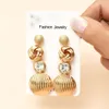 S2786 Fashion Jewelry Earrings Set for Women Gold Geometric Wound Matte Ball Simple Stud Earrings 3Pairs/Set