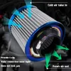 Gebrande Blauw 3 "76mm Power Inlame Hoge Flow Cold Air Inlaat Filter Cleaner Racing Auto Luchtfilter Universele PQY-AIT27