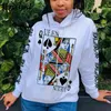 Poker Imprimer Sweat À Capuche Femmes Automne À Manches Longues Femme Blouses Streetwear Casual Lâche Manteau Tops Pulls Survêtement 210513