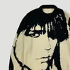 Maglioni da uomo Maglione con stampa Ritratto di coppia Pullover per maglieria giapponese Girocollo Allentato Casual Autunno Inverno lavorato a maglia