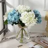 Home Decorative Fake Blumen Simulation Seide Hortensien zwei Blattbraut Hand Holding Bouquet Hochzeitsführer blühen künstliche Blumen