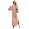 Robe d'été pour femmes bohème coton lin et split loisirs station longue robe Vintage maxi robe vêtements femmes vestidos 210514
