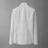 Marque Polka Dot Print Chemise pour hommes à manches longues Robe d'affaires Chemises habillées Slim Fit Social Casual Chemise Homme 210527