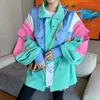 [EWQ] La veste de bombardier de dames de conception de couture à manches longues printemps automne nouveaux vêtements d'extérieur style safari bleu ciel pardessus 16W 210423