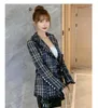 Kvinnors Jackor Höst Runway Designer Tweed Women Slim Plaid Jacket Coat Tassel Kvinna Damkläder 2021