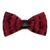 Men039s Feather Bow Tie Gift Boxed Handmade High End Performance Reception Banquet Set For Men In A Box Luxury Neck Ties2115944