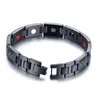 Pulseiras de potência de cor para homens aço inoxidável inserir fibra de carbono pesada pulseira de pulseira de saúde link cadeia de link